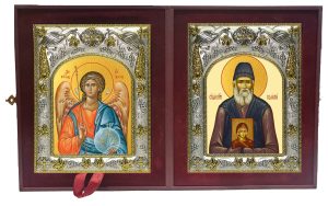 Складень Ангел Хранитель и Паисий Святогорец преподобный