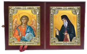 Складень Ангел Хранитель и Никодим Святогорец преподобный