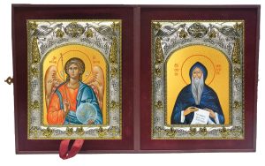 Складень Ангел Хранитель и Преподобный Симеон (Семён) Мироточивый