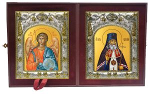 Складень Ангел Хранитель и Лука святитель, исповедник ,архиепископ Крымский