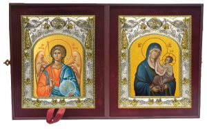 Складень Ангел Хранитель и Божия Матерь