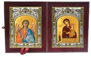 Складень Ангел Хранитель и Нечаянная Радость, икона Божией Матери