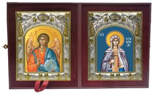 Складень Ангел Хранитель и Олимпиада Константинопольская диаконисса