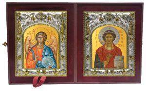 Складень Ангел Хранитель и Пантелеймон великомученик и целитель