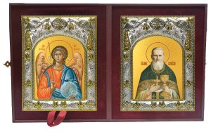 Складень Ангел Хранитель и Иоанн (Иван) Кронштадский праведный, чудотворец