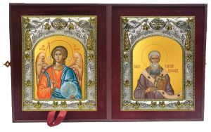 Складень Ангел Хранитель и Григорий Двоеслов, папа Римский, святитель