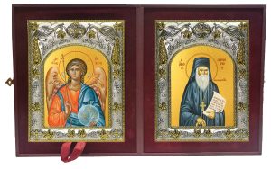 Складень Ангел Хранитель и Порфирий Кавсокаливит преподобный