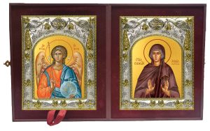 Складень Ангел Хранитель и Апфия(Аппия) Колосская, равноапостольная