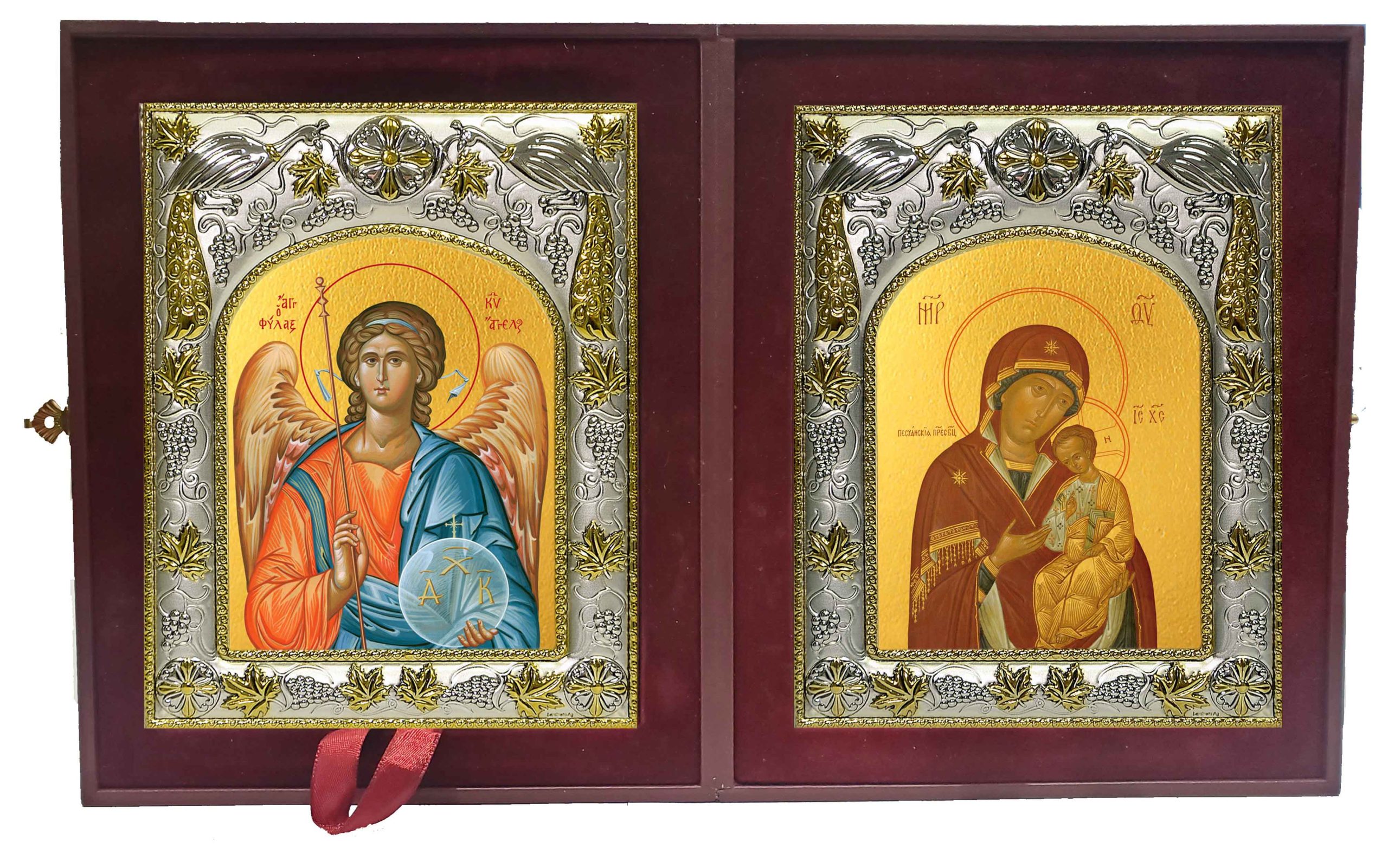 Складень Ангел Хранитель и Песчанская икона Божией Матери