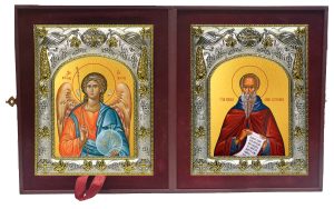Складень Ангел Хранитель и Иоанн Лествичник преподобный (Иван)