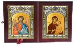 Складень Ангел Хранитель и Тихвинская икона Божией Матери