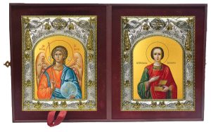 Складень Ангел Хранитель и Пантелеймон великомученик и целитель