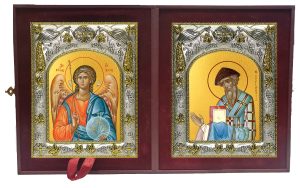 Складень Ангел Хранитель и Спиридон Тримифунтский святитель