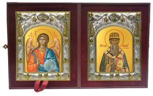Складень Ангел Хранитель и Иов, патриарх Московский и всея Руси, святитель