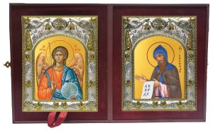 Складень Ангел Хранитель и Кирилл равноапостольный
