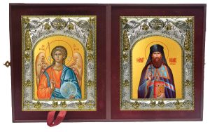 Складень Ангел Хранитель и Вениамин Петроградский Гдовский митрополит, священномученик