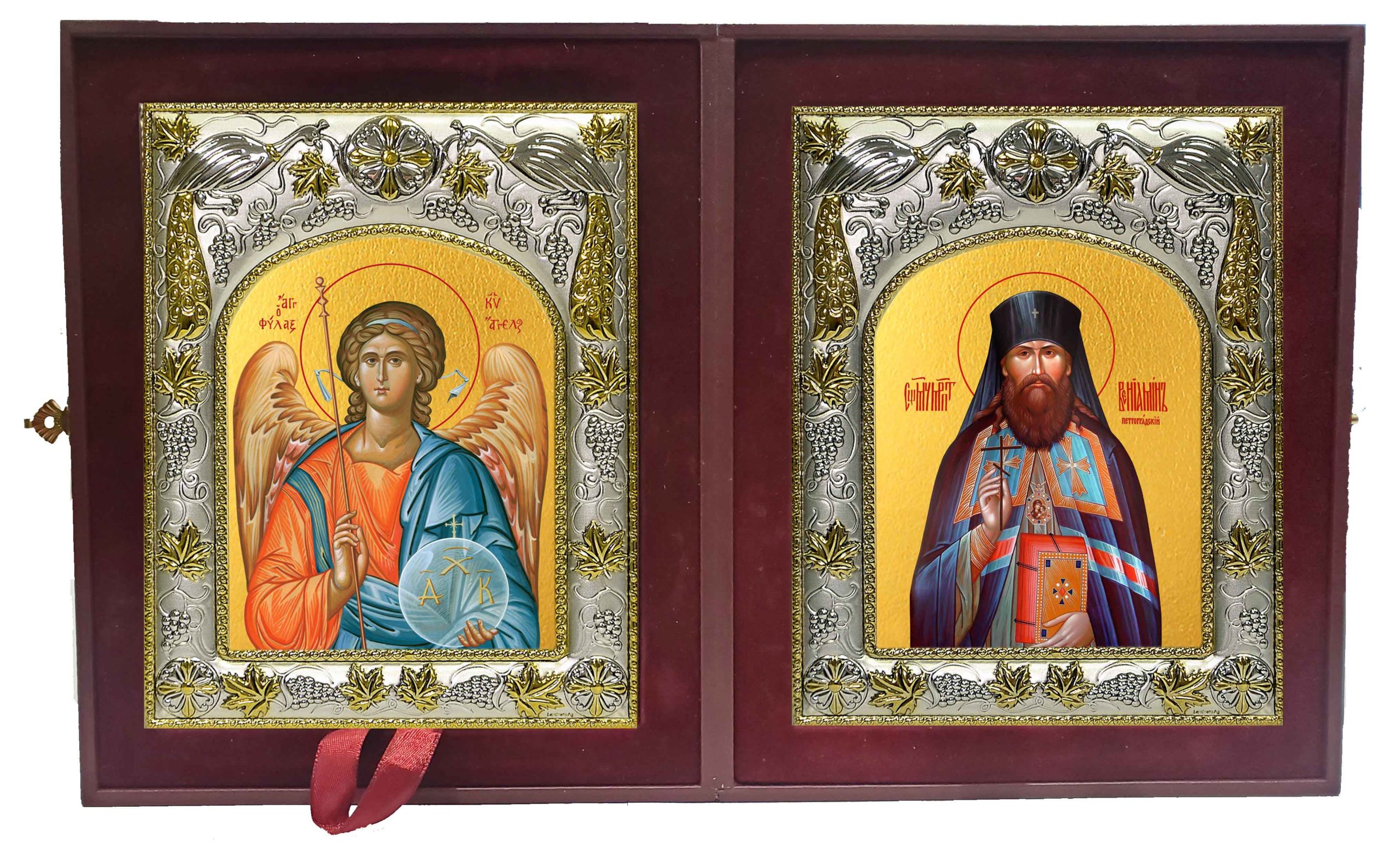 Складень Ангел Хранитель и Вениамин Петроградский Гдовский митрополит, священномученик