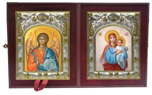 Складень Ангел Хранитель и Божия Матерь