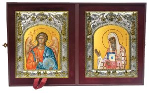 Складень Ангел Хранитель и Алексий (Алексей), митрополит Московский и всея Руси, чудотворец, святитель