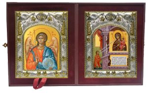 Складень Ангел Хранитель и Нечаянная Радость, икона Божией Матери