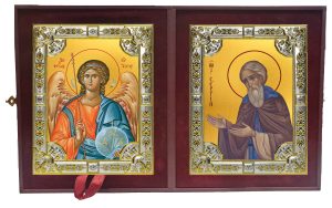 Складень Ангел Хранитель и Сергий (Сергей) Радонежский преподобный