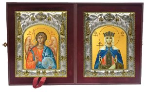 Складень Ангел Хранитель и Елена равноапостольная царица