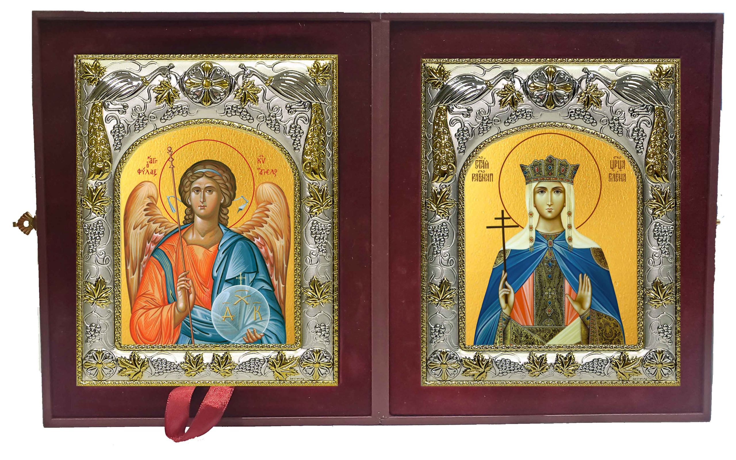 Складень Ангел Хранитель и Елена равноапостольная царица