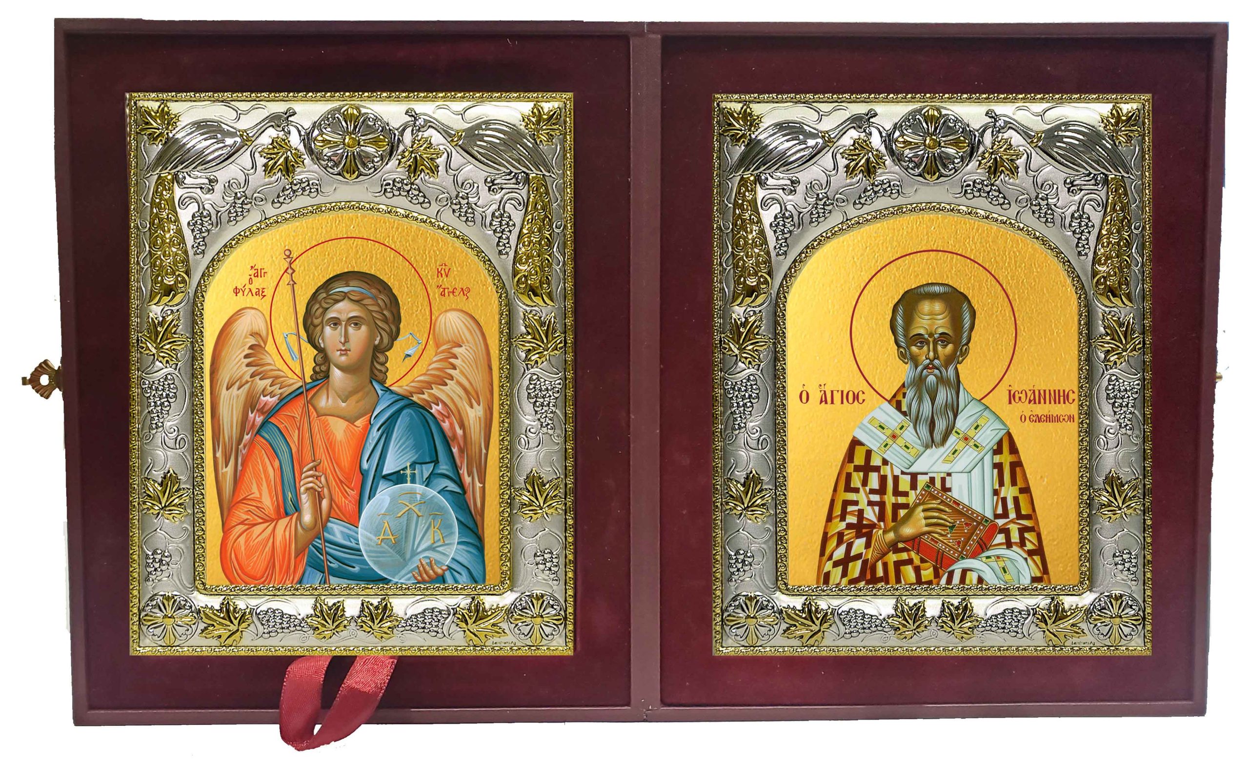 Складень Ангел Хранитель и Иоанн (Иван) Милостивый, Патриарх Александрийский, святитель