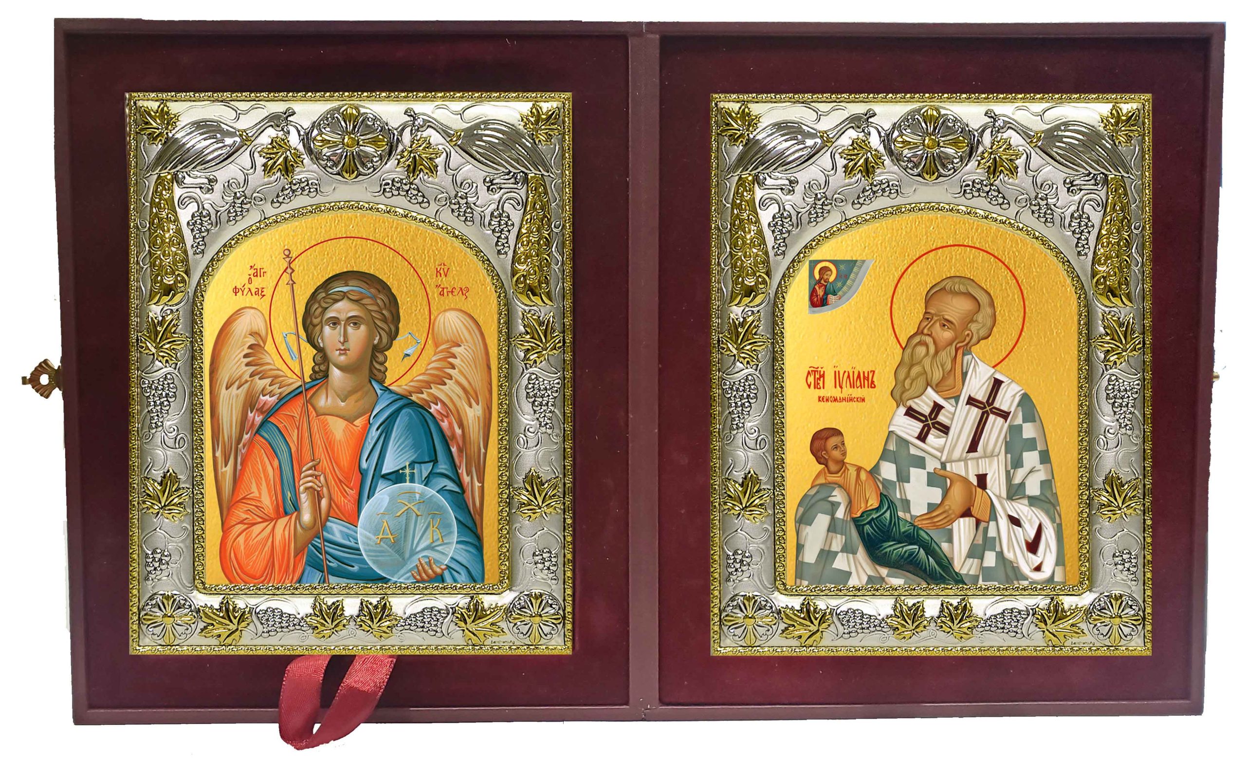 Складень Ангел Хранитель и Иулиан Кеноманийский, епископ, святитель
