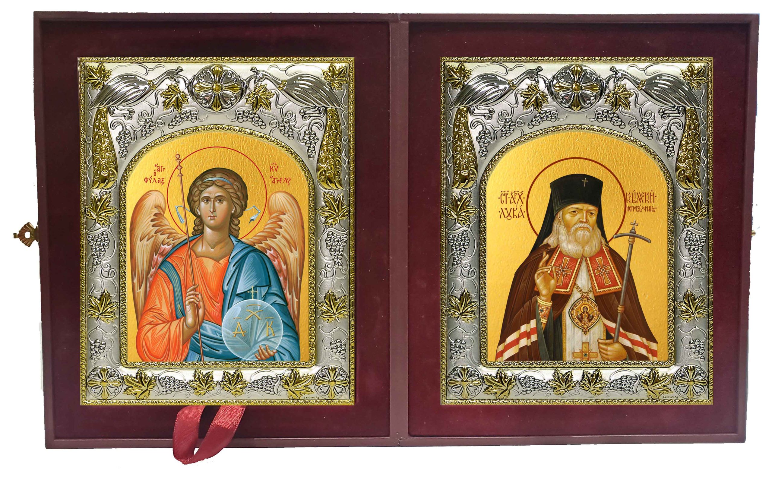 Складень Ангел Хранитель и Лука святитель, исповедник, архиепископ Крымский