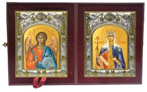 Складень Ангел Хранитель и Елена равноапостольная царица