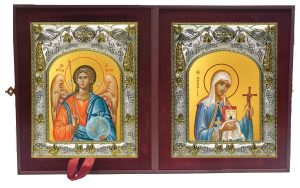 Складень Ангел Хранитель и Нина просветительница Грузии, равноапостольная