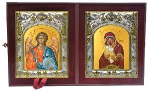 Складень Ангел Хранитель и Почаевская икона Пресвятой Богородицы