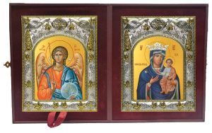 Складень Ангел Хранитель и Юровичская «Милосердная» икона Божией Матери
