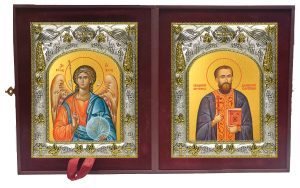 Складень Ангел Хранитель и Димитрий (Дмитрий) Благовещенский, священномученик, пресвитер