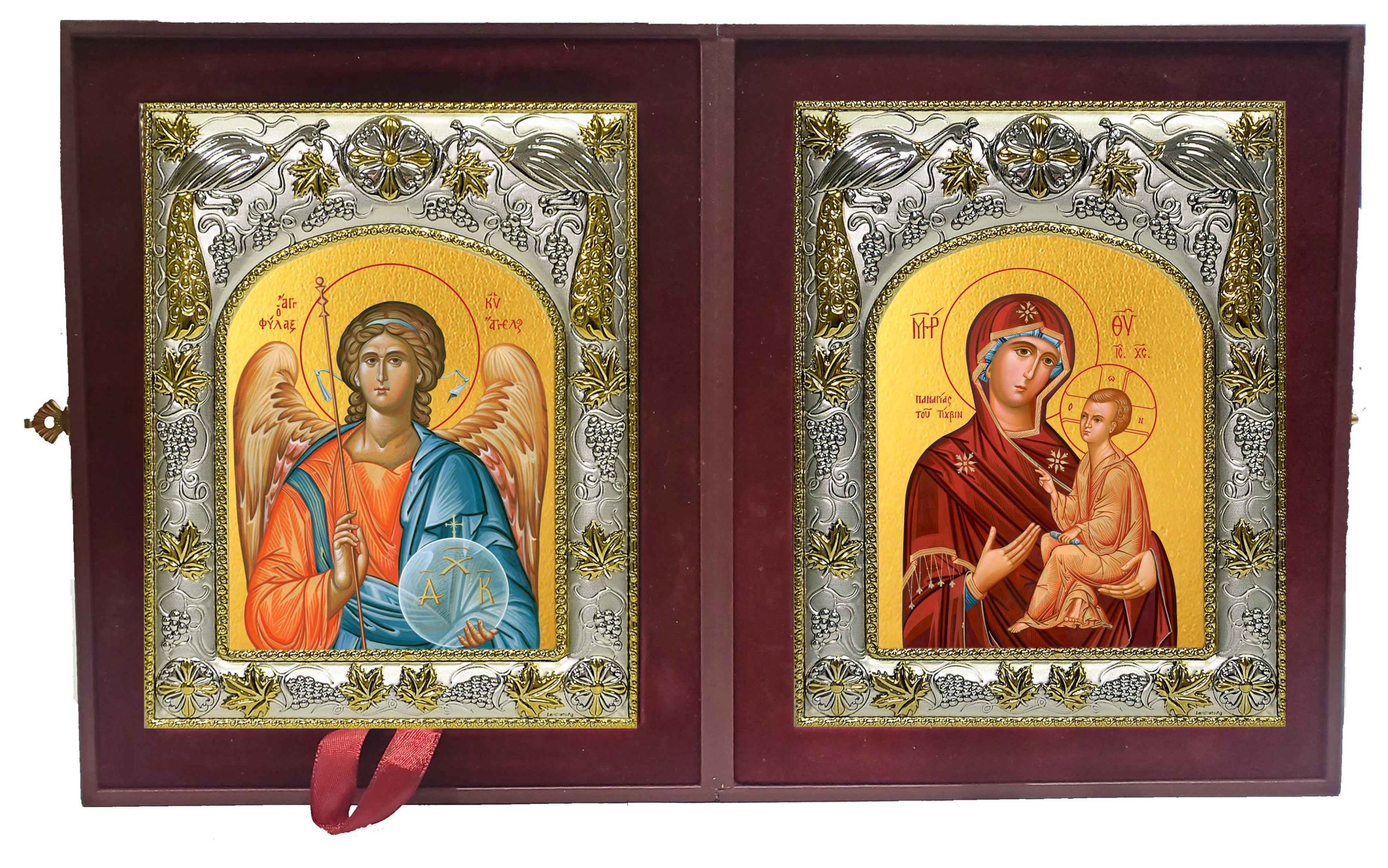 Складень Ангел Хранитель и Тихвинская икона Божией Матери