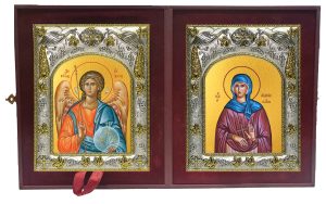Складень Ангел Хранитель и Аглаида Римская