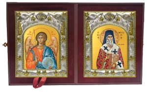 Складень Ангел Хранитель и Нектарий Эгинский святитель