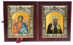 Складень Ангел Хранитель и Ермоген, Патриарх Московский и всея Руси, святитель
