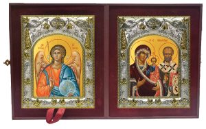 Складень Ангел Хранитель и Ржевская Оковецкая икона Божией Матери