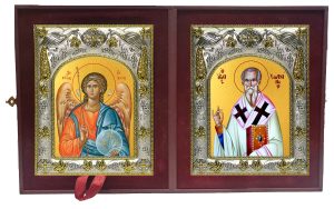 Складень Ангел Хранитель и Епифаний, епископ Кипрский