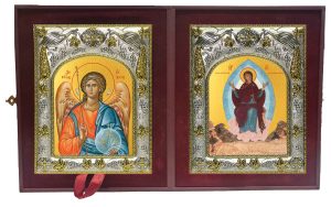 Складень Ангел Хранитель и Спорительница хлебов, икона Божией Матери