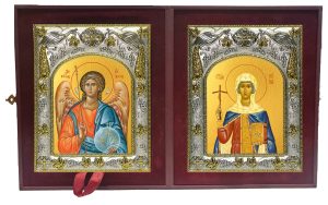 Складень Ангел Хранитель и Нина просветительница Грузии, равноапостольная