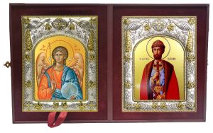 Складень Ангел Хранитель и Святослав Святой князь Юрьевский Владимирский