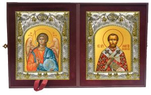 Складень Ангел Хранитель и Леонтий (Леон) Никейский, епископ, священномученик