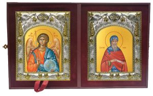 Складень Ангел Хранитель и Антоний Великий, преподобный