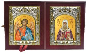 Складень Ангел Хранитель и Феогност Киевский и Московский митрополит, святитель