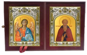 Складень Ангел Хранитель и Михаил Малеин, преподобный, игумен