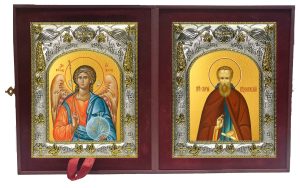 Складень Ангел Хранитель и Сергий (Сергей) Радонежский преподобный