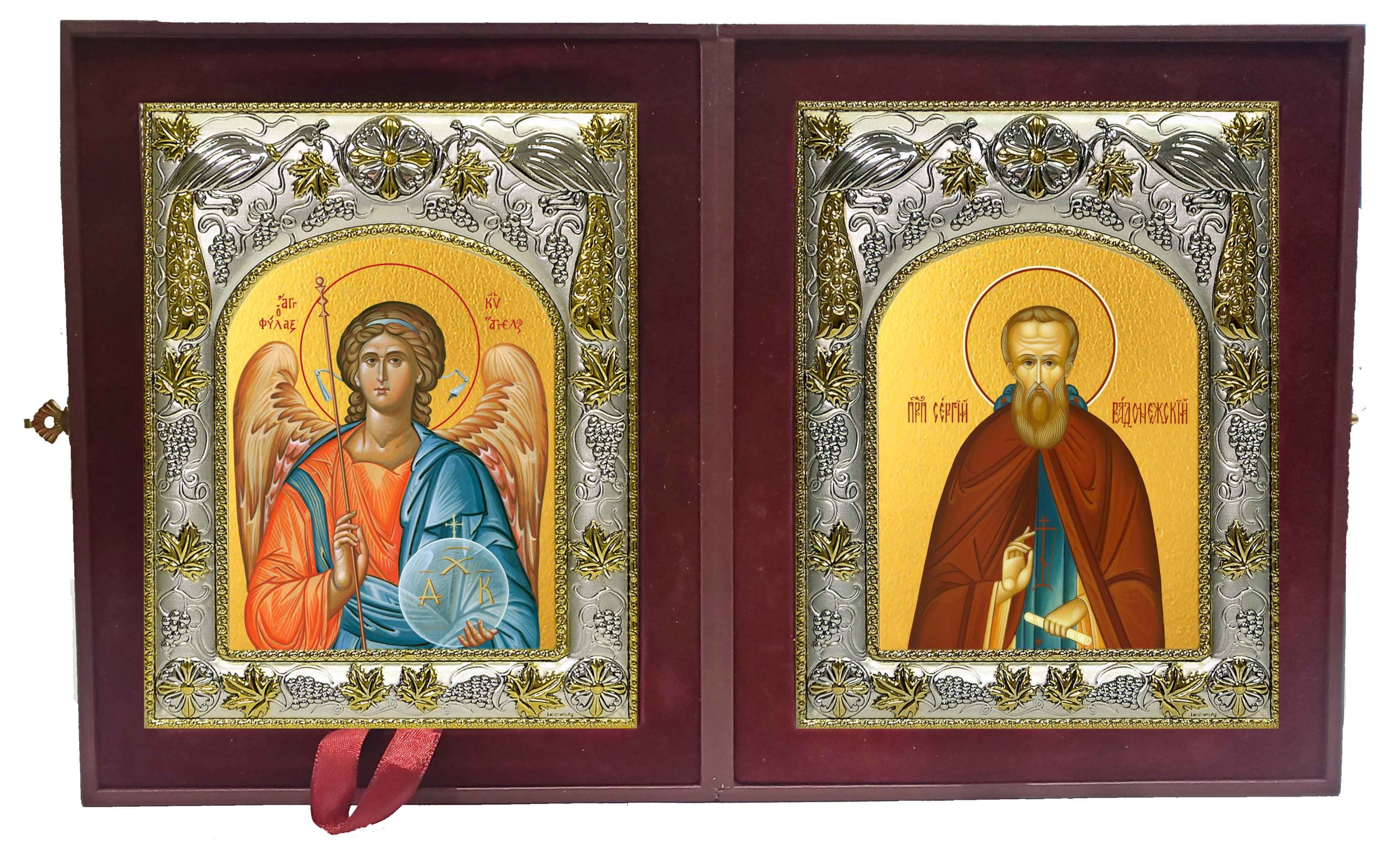 Складень Ангел Хранитель и Сергий (Сергей) Радонежский преподобный